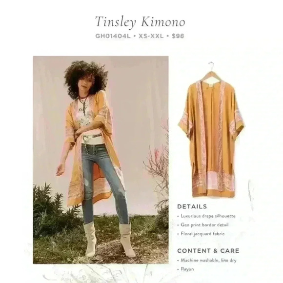 Matilda Jane Good Hart Tinsley Kimono Size XS / S Boho Festival Lightweight NWOT - Picture 1 of 6